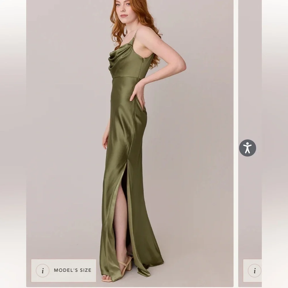Revelry Skye Satin Dress Green size 8